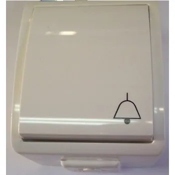 Domovní zvonek Tlačítko zvonkové PD-1 bílé IP44 07-12-507-02010