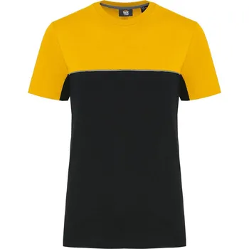 pracovní tričko Kariban Tričko WK304, krátký rukáv, pánské COT20W30419703-black/yello L Černá/žlutá