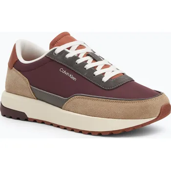 Pánské tenisky Pánské boty Calvin Klein HM0HM01714 Low Top Lace Up Repreve Mix Silver Mink/Vineyard Wine