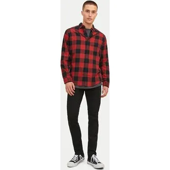 Pánská košile Jack & Jones Košile Gingham 12181602 Červená Slim Fit S