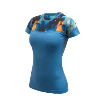 Sensor Merino Impress dámské triko krátký rukáv modrá/Universe vel. L
