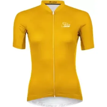 Cyklistické oblečení Force Pure dámský dres krátký rukáv žlutá vel. XS