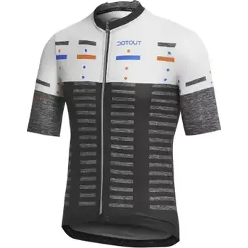 cyklistický dres Dotout Fanatica pánský dres krátký rukáv Black/Light Grey vel. L