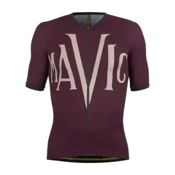 cyklistický dres Mavic Heritage pánský dres krátký rukáv Aubergine Black vel. M