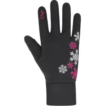 Cyklistické rukavice Etape Puzzle WS dětské rukavice černá/růžová vel. 11-12