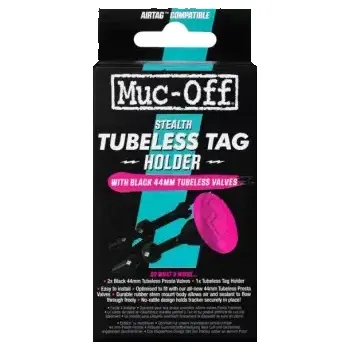 Duše na kolo Muc-Off Tubeless Tag holder Valve kit 44 mm Black