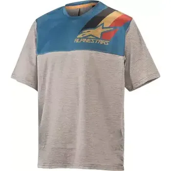 cyklistický dres Alpinestars ALPS 4.0 dětský dres krátký rukáv melange/gray/black/ochre/red vel. L