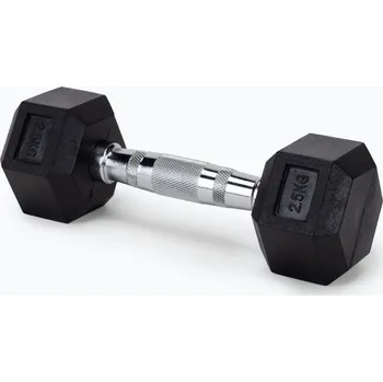 Pogumovaná činka Bauer Fitness HEX černá AC-1701