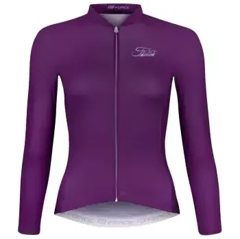 cyklistický dres Force Pure Lady dámský dres dlouhý rukáv fialová vel. XL