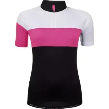 cyklistický dres Force View Lady dámský dres krátký rukáv černá/bílá/růžová vel. M