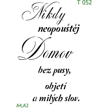 Šablona T 052 - A4 , Nelepící folie
