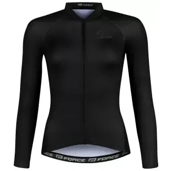 cyklistický dres Force Pure Lady dámský dres dlouhý rukáv černá vel. L