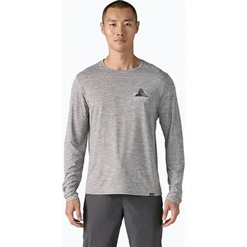 Pánské tričko longsleeve Patagonia Cap Cool Daily Graphic Lands chouinard crest/feather grey