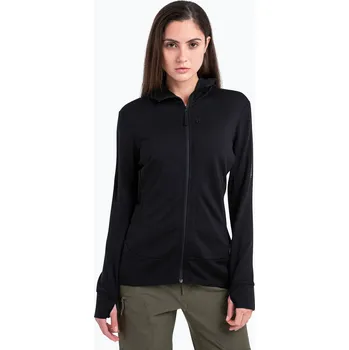 Dámská mikina Dámská trekingová mikina icebreaker Merino 260 Quantum IV Zip Hoodie black