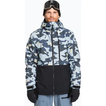 Pánská snowboardová bunda Quiksilver Mission Printed Block puzzle camo ice flow