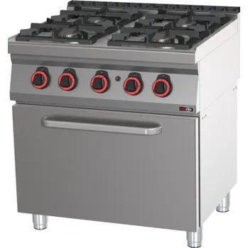 Sporák RM GASTRO Sporák plynový s plynovou troubou GN 2/1 SPBT 70/80 21 G RedFox