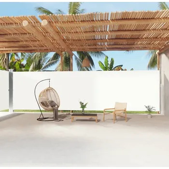 Slunečník Nabytek XL Zatahovací boční markýza krémová 220 x 1 200 cm 318085