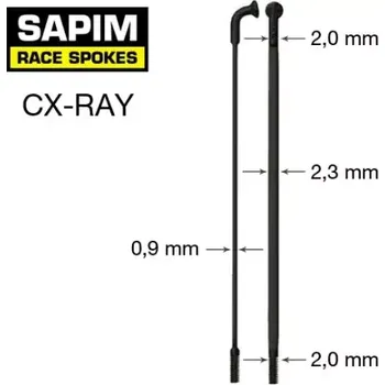 Zapletené kolo Sapim CX Ray drát černý 300
