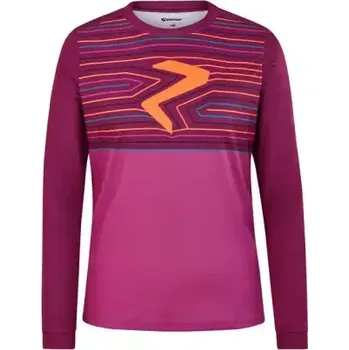 cyklistický dres Ziener Nanuc Junior funkční triko dlouhý rukáv fialová/oranžová/modrá vel. 176