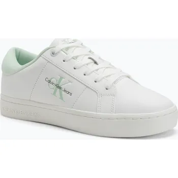 Dámské tenisky Dámské boty Calvin KleinYW0YW01444 Classic Cupsole Lowlaceup Lth Wn bright white/moonlight jade