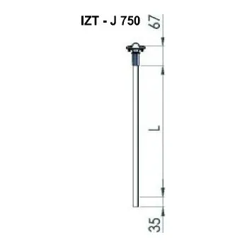 Hromosvod Tyč izol.IZT-J - 750mm 450020 DT TECHNIC s.r.o. 57-04-525-50020