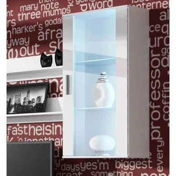 Knihovna Nábytek PEGAS s.r.o. Závěsná vitrína SOHO S2, bílá/bílý lesk