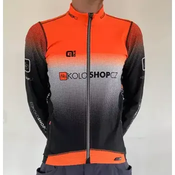 cyklistický dres Alé PR System Koloshop pánský zateplený dres dlouhý rukáv oranžová vel. L