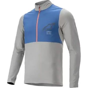 cyklistický dres Alpinestars Nevada pánský dres dlouhý rukáv Melange Grey Mid Blue vel. L