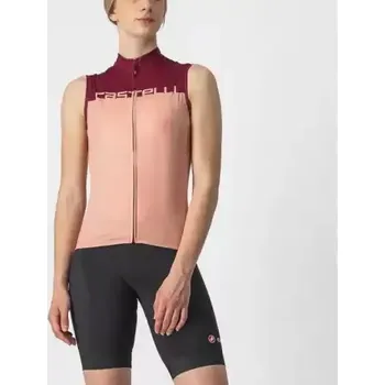 cyklistický dres Castelli Velocissima dámský dres bez rukávů blush/bordeaux vel. M