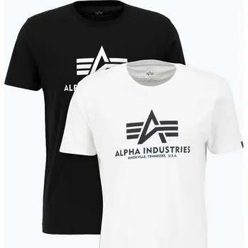 Pánské tričko Pánské tričko Alpha Industries Basic T 2 ks black/white
