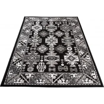 Koberec Makro Abra Klasický kusový koberec EUFRAT C645A černý Rozměr: 140x200 cm