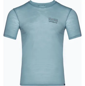 Pánské tričko Patagonia Cap Cool Merino Blend Graphic Shirt fitz roy strata/thermal blue