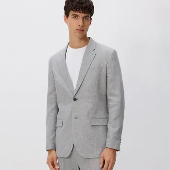 Reserved - Slim fit sako s příměsí lnu - světle šedá - 8417H-09M - 8417H-09M-50