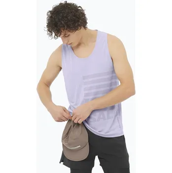 Pánské tílko Pánské běžecké tílko Salomon Sense Aero Singlet GFX cosmic sky