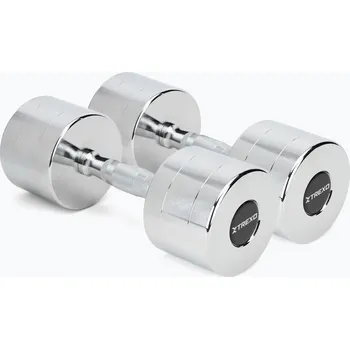 Chromované činky XTREXO 2x12 kg silver