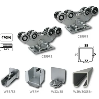 Pohon brány Sada kování pro nesenou bránu do 7,5m a 470kg zinek