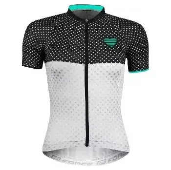 cyklistický dres Force Points dámský dres krátký rukáv černá/bílá/tyrkysová vel. M