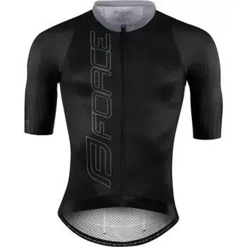 cyklistický dres Force Team Pro unisex dres krátký rukáv černá/šedá vel. XS