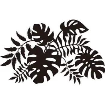 Kovová nástěnná dekorace 27 cm - Monstera listy