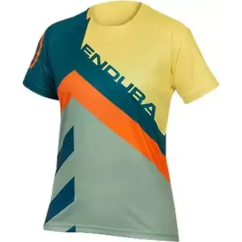 cyklistický dres Endura SingleTrack Print Tee LTD dámský dres krátký rukáv Deep Teal vel. S