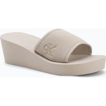 Dámská obuv Dámské nazouváky Calvin Klein YW0YW01725 Beach Wedge Slide Canvas eggshell