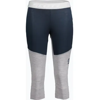 Cyklistické oblečení Dámské termokalhoty SCOTT Defined Merino dark blue/light grey melange