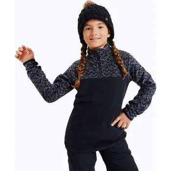 Chlapecká mikina Dětská mikina ROXY Whitecamp Half Zip Girl true black roxygram tonal