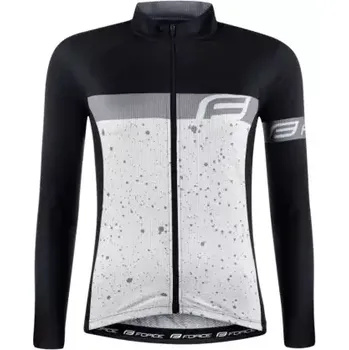 cyklistický dres Force Spray Lady dámský dres dlouhý rukáv bílá/černá vel. L