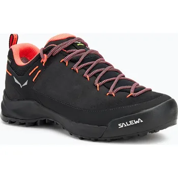 Dámská treková obuv Dámské turistické boty Salewa Wildfire Leather GTX black/fluo coral