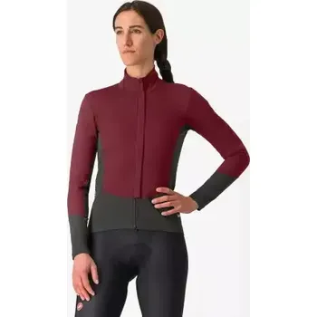 Cyklistická bunda Castelli Perfetto Air dámská bunda Deep Bordeaux/Dark Gray vel. L