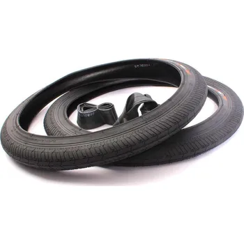 Plášť na kolo KHEBIKES BMX pneumatiky 2x MAC2+ drát černý + 2x KHE Twiggy duše ČERNÁ