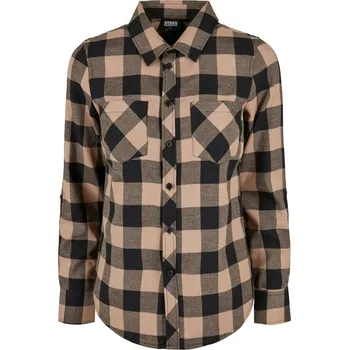 Dámská košile Ladies Turnup Checked Flanell Shirt - black/softtaupe 3XL