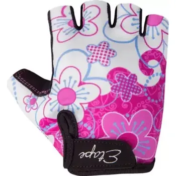 Cyklistické rukavice Etape Rex dětské cyklistické rukavice krátké bílá/růžová vel. 3-4
