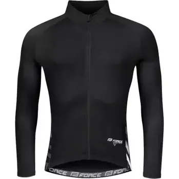 Cyklistické oblečení Force Spike pánský dres dlouhý rukáv černá/bílá vel. XS
